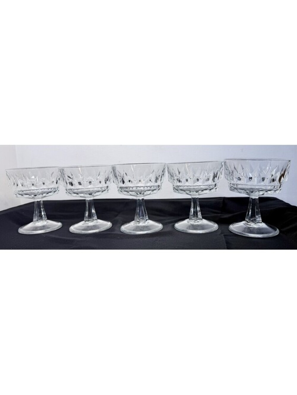 Vintage Arcoroc ARTIC Champagne/Tall Sherbet Crystal Glasses Set of 5